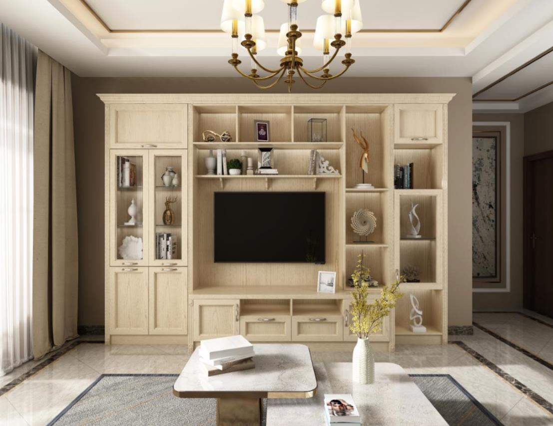 全鋁電視柜-01（風(fēng)格：簡(jiǎn)歐；顏色：暖白）