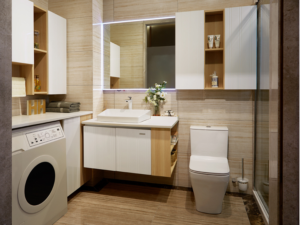 全鋁浴室柜-02（風(fēng)格：現(xiàn)代；顏色：楓木暖白）